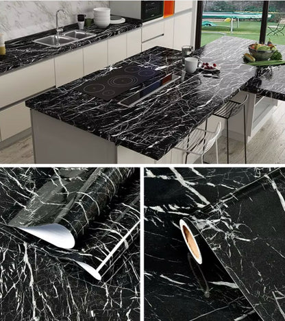 Vinilo Mármol Black Elegance