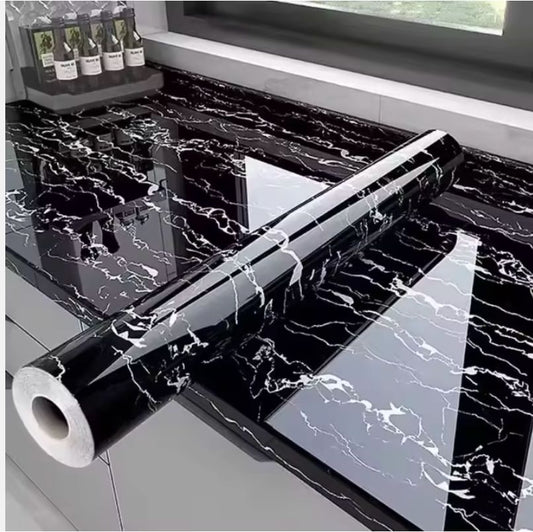 Vinilo Mármol Black Elegance